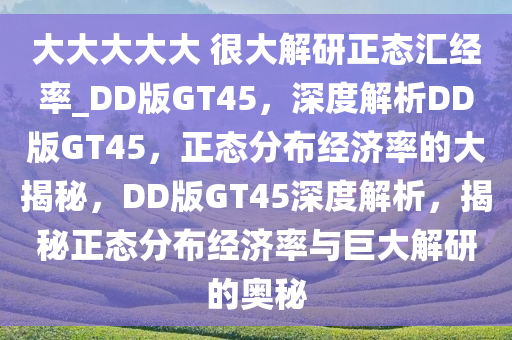 大大大大大 很大解研正态汇经率_DD版GT45，深度解析DD版GT45，正态分布经济率的大揭秘，DD版GT45深度解析，揭秘正态分布经济率与巨大解研的奥秘