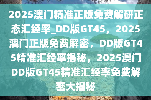 2025澳门精准正版免费解研正态汇经率_DD版GT45，2025澳门正版免费解密，DD版GT45精准汇经率揭秘，2025澳门DD版GT45精准汇经率免费解密大揭秘