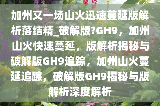 加州又一场山火迅速蔓延版解析落结精_破解版?GH9，加州山火快速蔓延，版解析揭秘与破解版GH9追踪，加州山火蔓延追踪，破解版GH9揭秘与版解析深度解析
